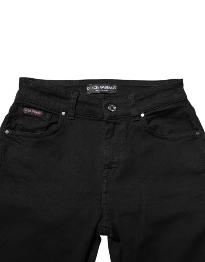 Dolce &amp; Gabbana Black Skinny Cotton Mid Waisted Denim Jeans
