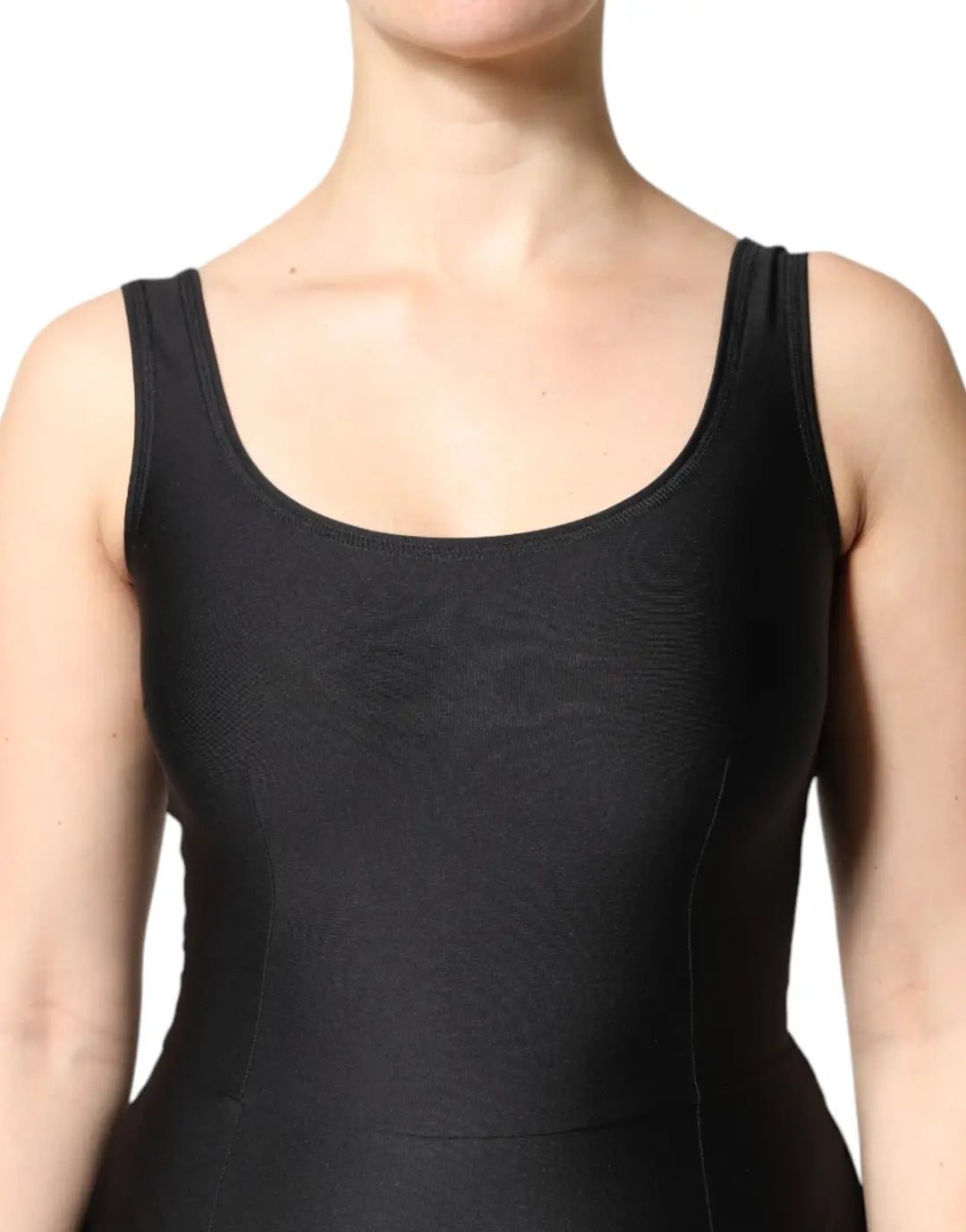 Dolce &amp; Gabbana Black Sleeveless Bodycon Women Jumpsuit Dress