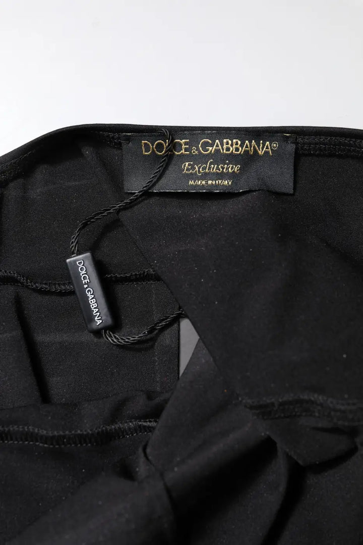 Dolce &amp; Gabbana Black Sleeveless Bodycon Women Jumpsuit Dress