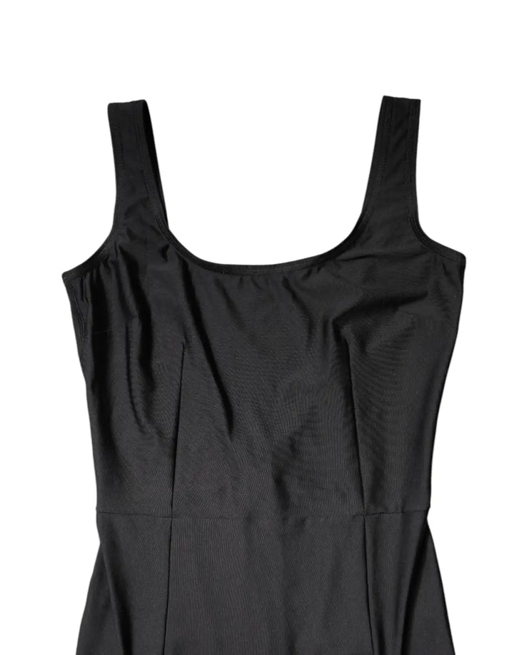 Dolce &amp; Gabbana Black Sleeveless Bodycon Women Jumpsuit Dress