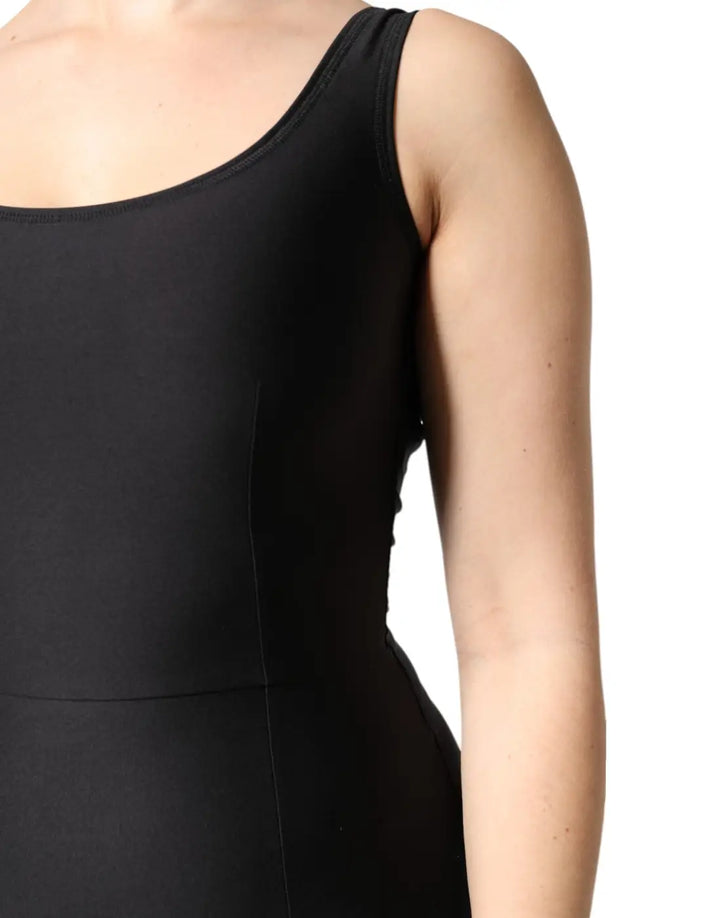Dolce &amp; Gabbana Black Sleeveless Bodycon Women Jumpsuit Dress
