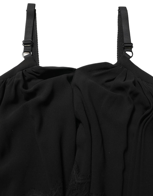 Dolce & Gabbana Blouses - Women’s Black Sleeveless Floral Lace Tank Blouse Top