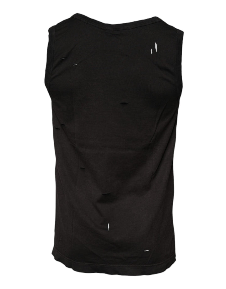 Dolce &amp; Gabbana Black Sleeveless Round Neck Tank T-shirt