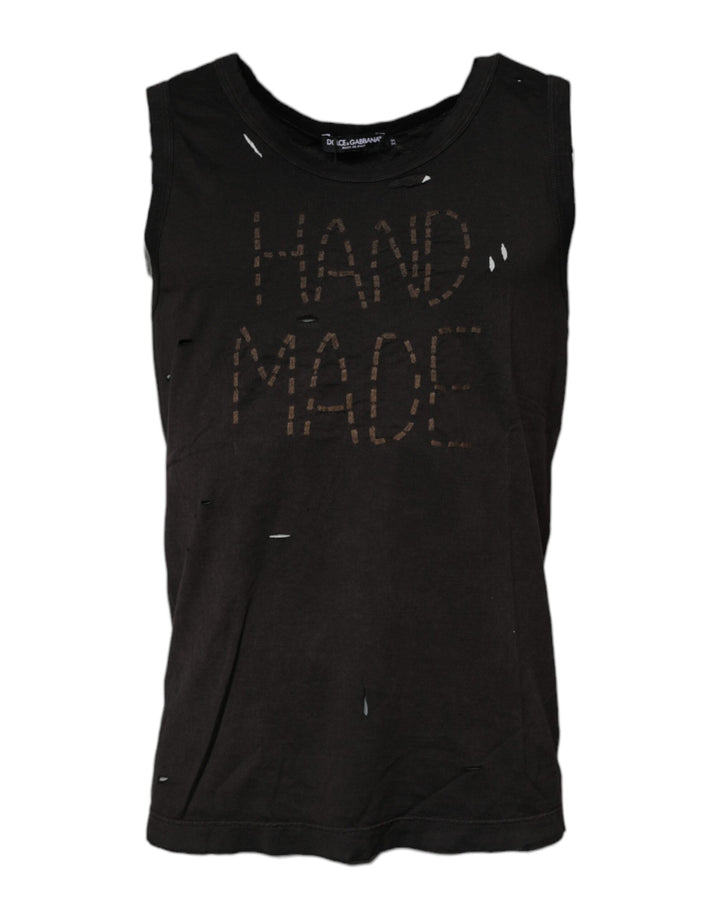 Dolce &amp; Gabbana Black Sleeveless Round Neck Tank T-shirt