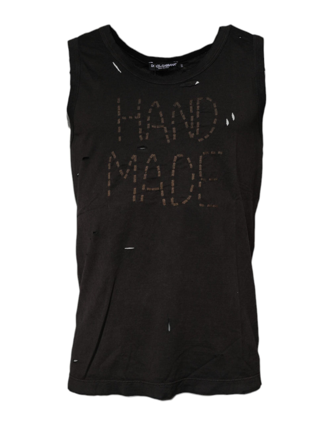 Dolce &amp; Gabbana Black Sleeveless Round Neck Tank T-shirt