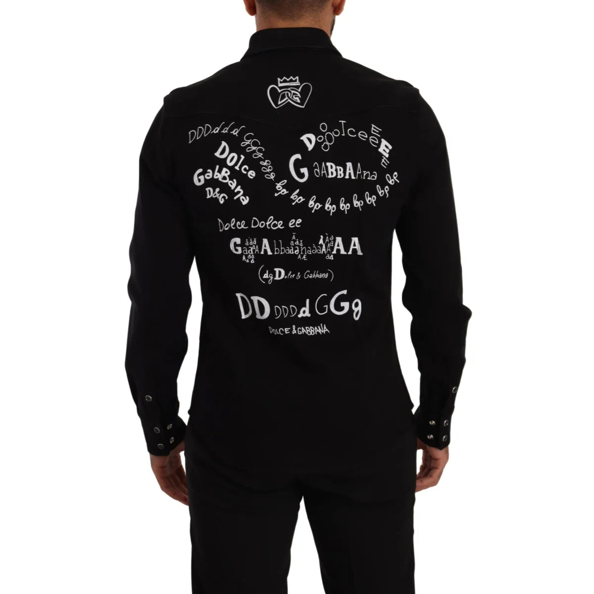 Dolce and Gabbana Black Slim Cotton Shirt Authentic Luxury Style &