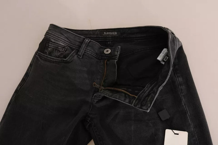 Dolce &amp; Gabbana Black Slim Fit Cotton Jeans D&amp;g Pants