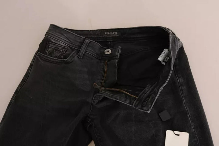 Dolce &amp; Gabbana Black Slim Fit Cotton Jeans D&amp;G Pants