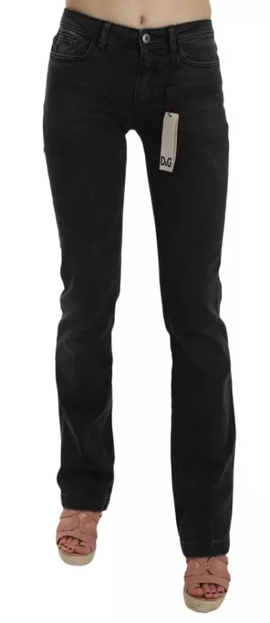 Dolce &amp; Gabbana Black Slim Fit Cotton Jeans D&amp;G Pants