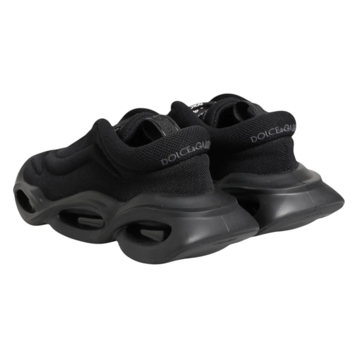 Dolce &amp; Gabbana Black Slip On Low Top Wave Sneakers Shoes