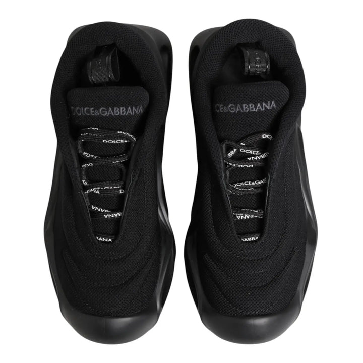 Dolce &amp; Gabbana Black Slip On Low Top Wave Sneakers Shoes