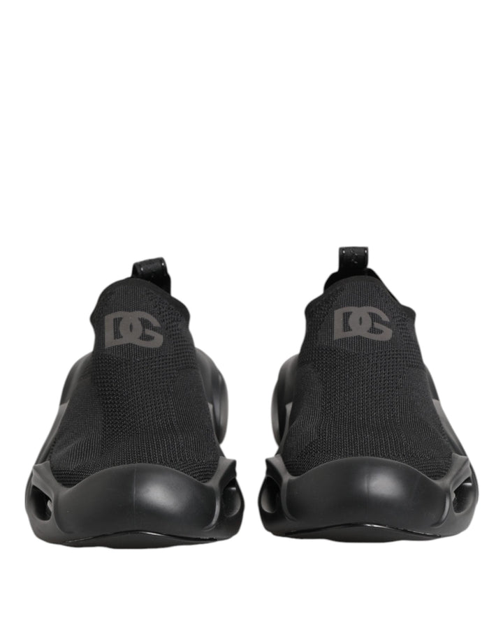 Dolce &amp; Gabbana Black Slip on Wave Low Top Sneakers Shoes