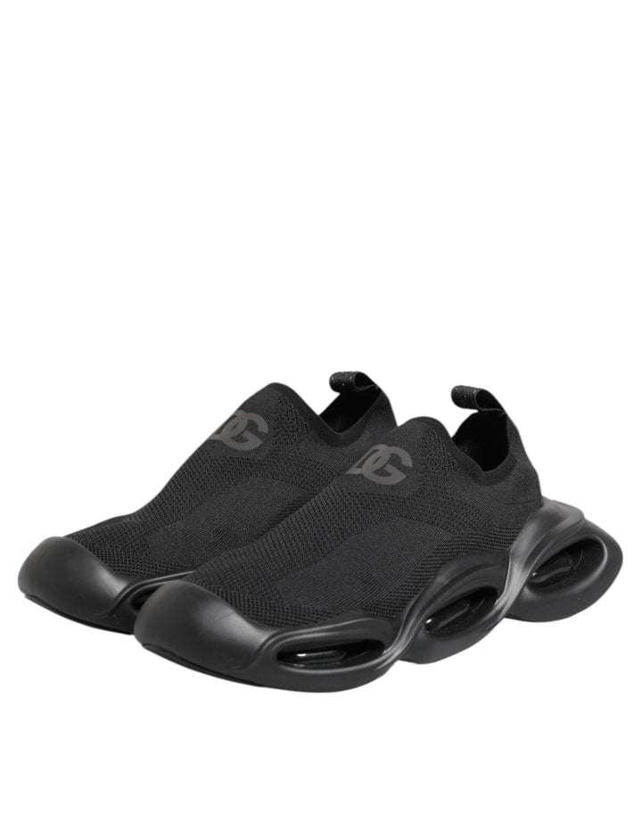 Dolce &amp; Gabbana Black Slip on Wave Low Top Sneakers Shoes