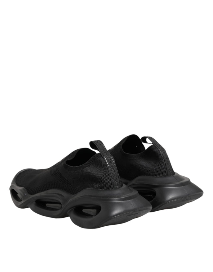 Dolce &amp; Gabbana Black Slip on Wave Low Top Sneakers Shoes