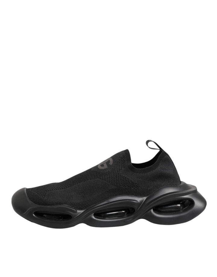 Dolce &amp; Gabbana Black Slip on Wave Low Top Sneakers Shoes