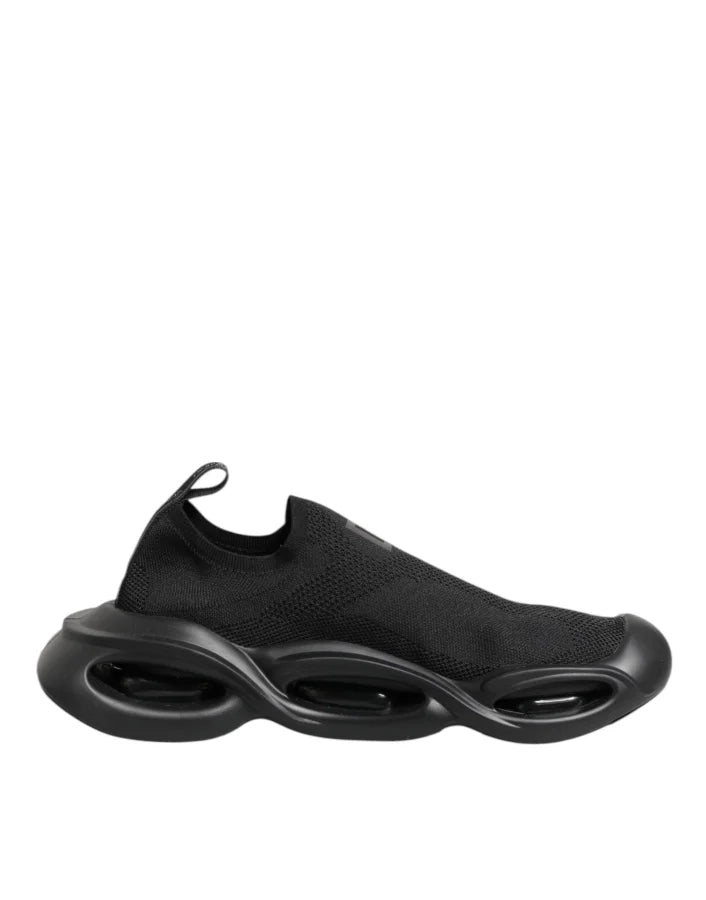 Dolce & Gabbana Black Slip On Wave Low Top Sneakers Shoes