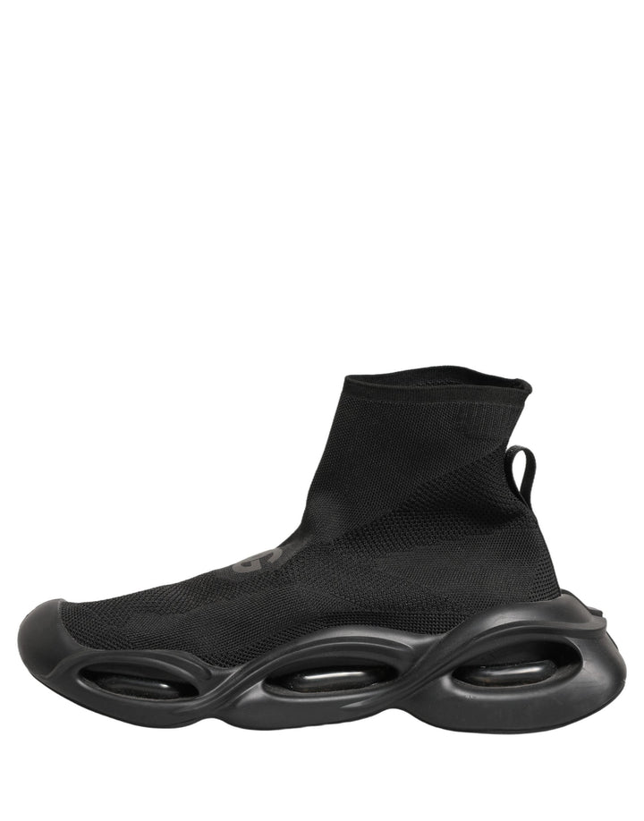 Dolce &amp; Gabbana Black Slip on Wave Socks Men Sneakers Shoes