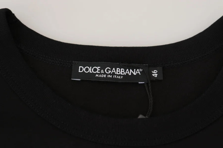 Dolce &amp; Gabbana Black Sneak Peek Cotton Short Sleeve T-shirt