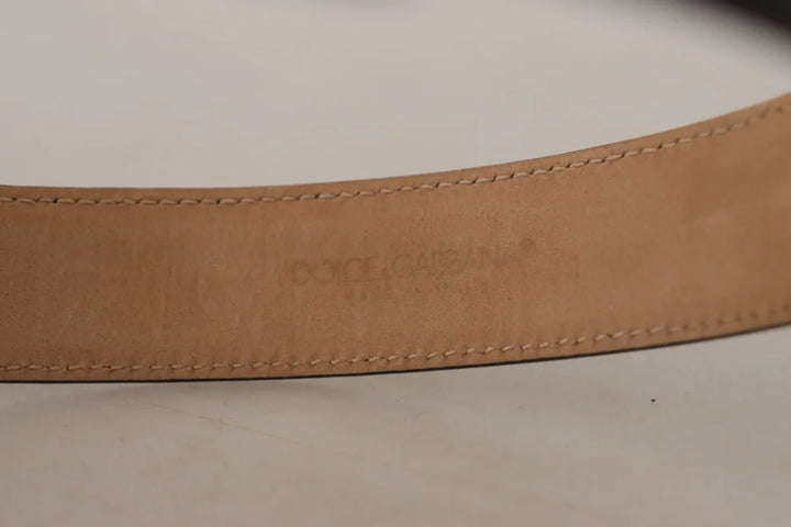 Dolce &amp; Gabbana Black Solid Leather Classic Gold Waist Buckle Belt
