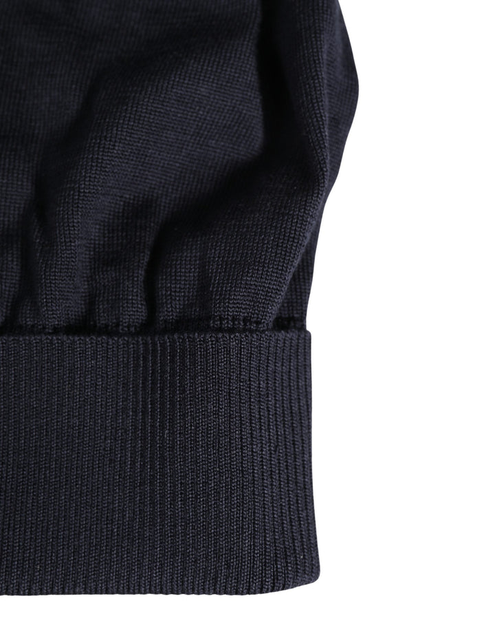 Dolce &amp; Gabbana Black Solid Wool Knitted Winter Beanie Cap Hat