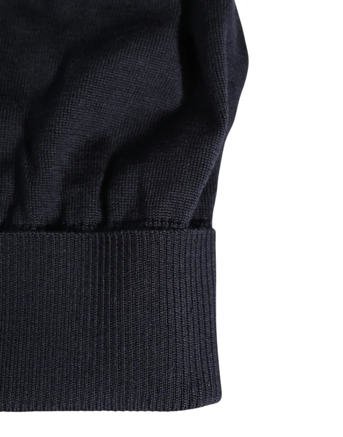 Dolce &amp; Gabbana Black Solid Wool Knitted Winter Beanie Cap Hat