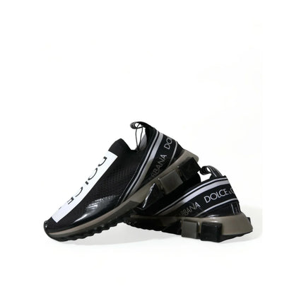 Dolce Gabbana Black Sorrento Sneakers Iconic Logo Flair &