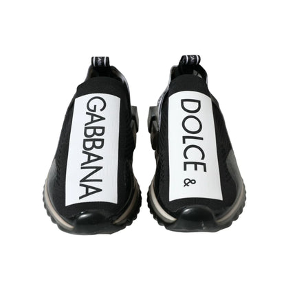 Dolce Gabbana Black Sorrento Sneakers Iconic Logo Flair &