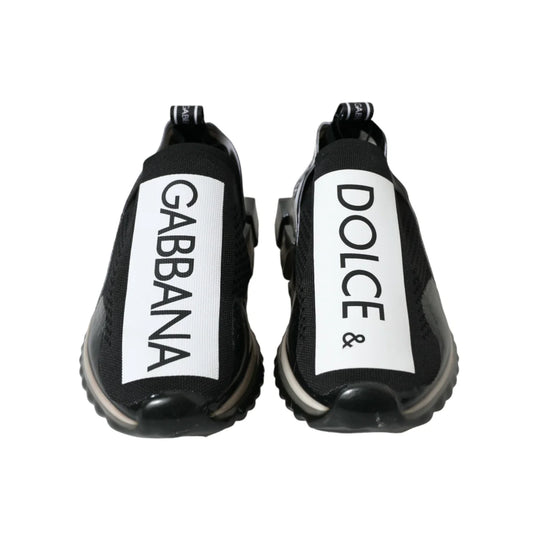 Dolce Gabbana Black Sorrento Sneakers Iconic Logo Flair &