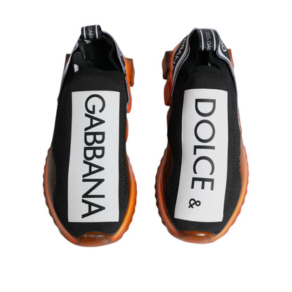 Dolce Gabbana Black Sorrento Sneakers with Logo and Rubber Sole &