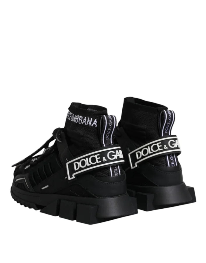 Dolce &amp; Gabbana Black Sorrento Socks Logo Sneakers Shoes