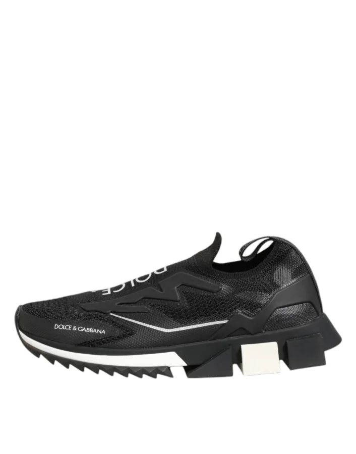 Dolce &amp; Gabbana Black SORRENTO Sport Stretch Sneakers Shoes