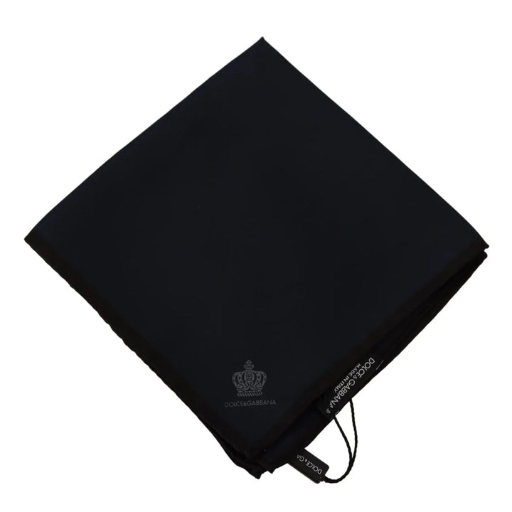 Dolce & Gabbana Black Square Handkerchief 100% Silk Scarf
