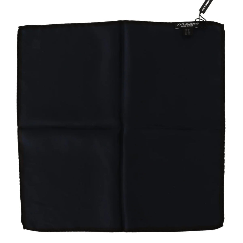 Dolce & Gabbana Black Square Handkerchief 100% Silk Scarf
