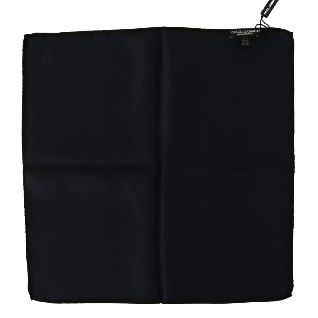 Dolce & Gabbana Black Square Handkerchief 100% Silk Scarf