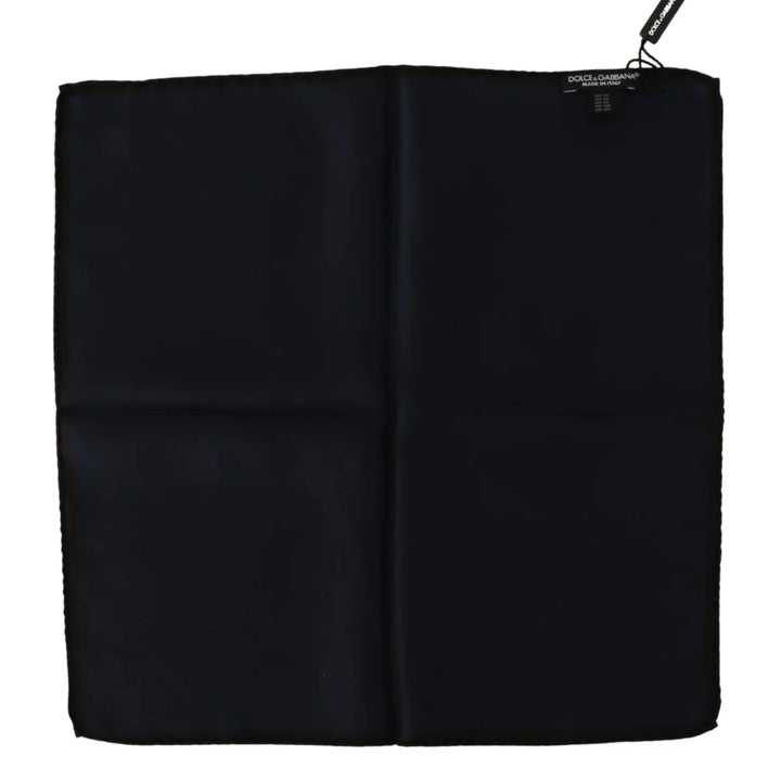 Dolce & Gabbana Black Square Handkerchief 100% Silk Scarf