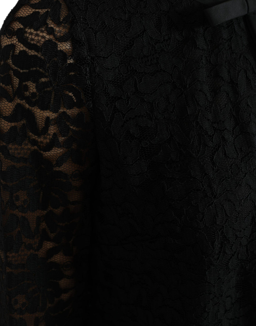 Dolce &amp; Gabbana - Black STAFF Blouse Floral Lace Nylon Top