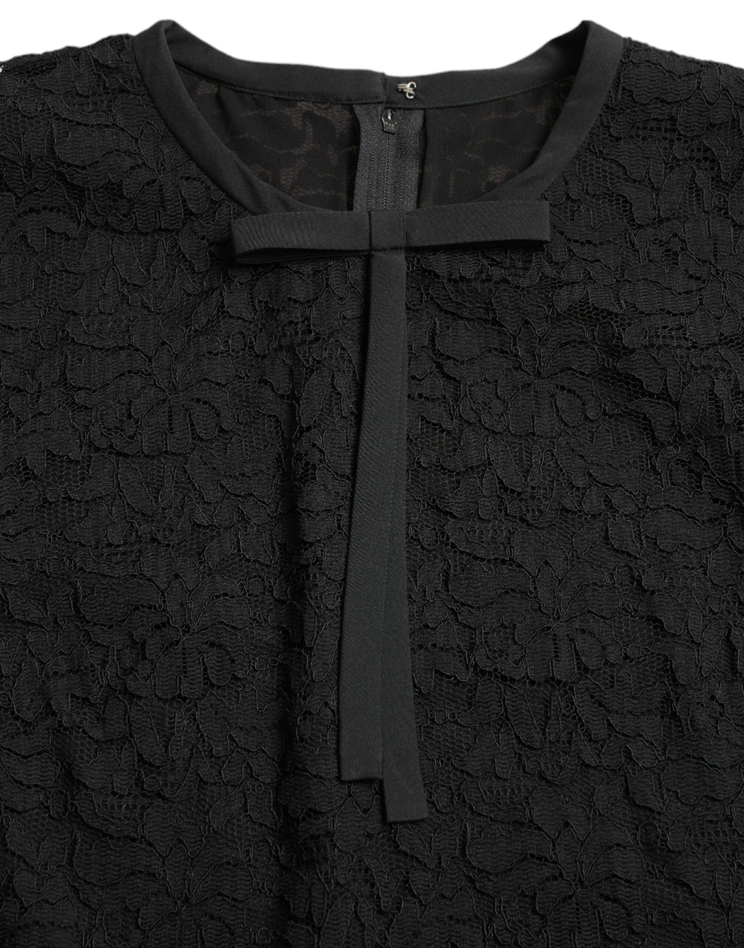 Dolce &amp; Gabbana - Black STAFF Blouse Floral Lace Nylon Top