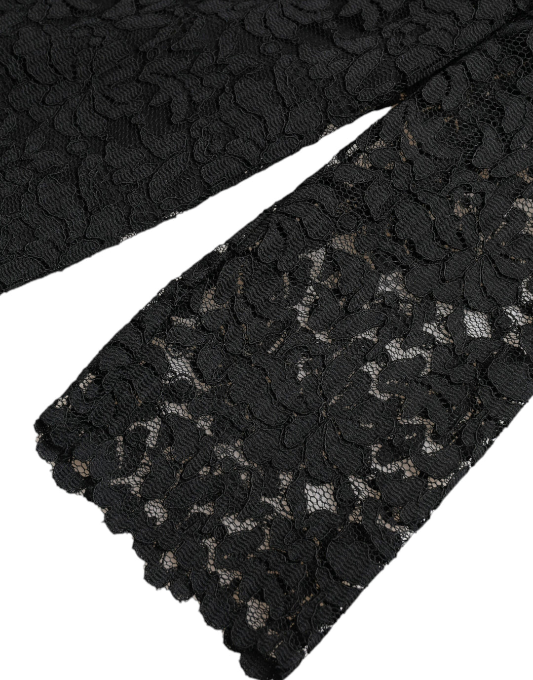Dolce &amp; Gabbana - Black STAFF Blouse Floral Lace Nylon Top