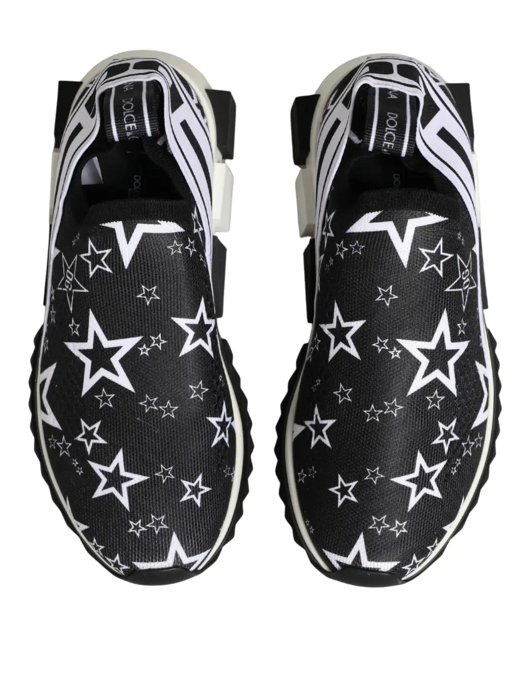 Dolce &amp; Gabbana Black Stars Logo SORRENTO Sneakers Shoes