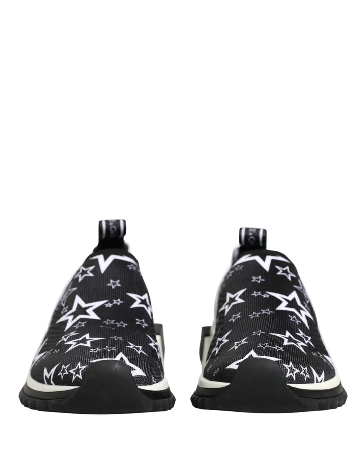 Dolce &amp; Gabbana Black Stars Logo SORRENTO Sneakers Shoes