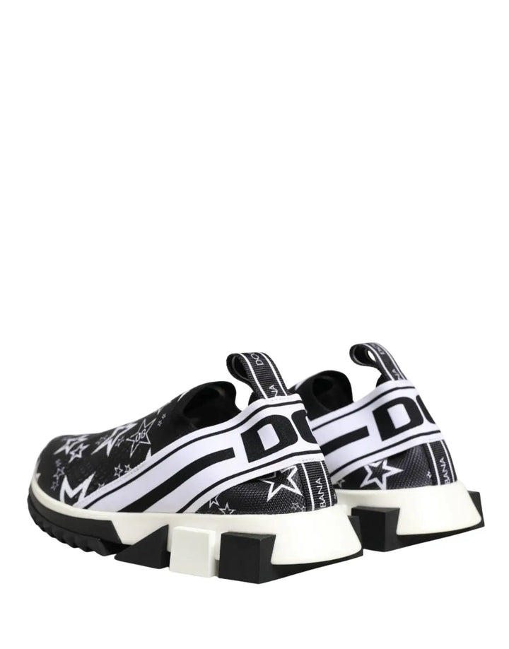Dolce &amp; Gabbana Black Stars Logo SORRENTO Sneakers Shoes