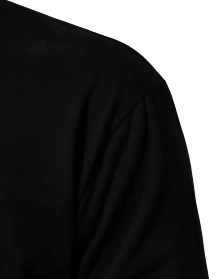 Dolce &amp; Gabbana Black Statement Cotton Crew Neck Men T-shirt