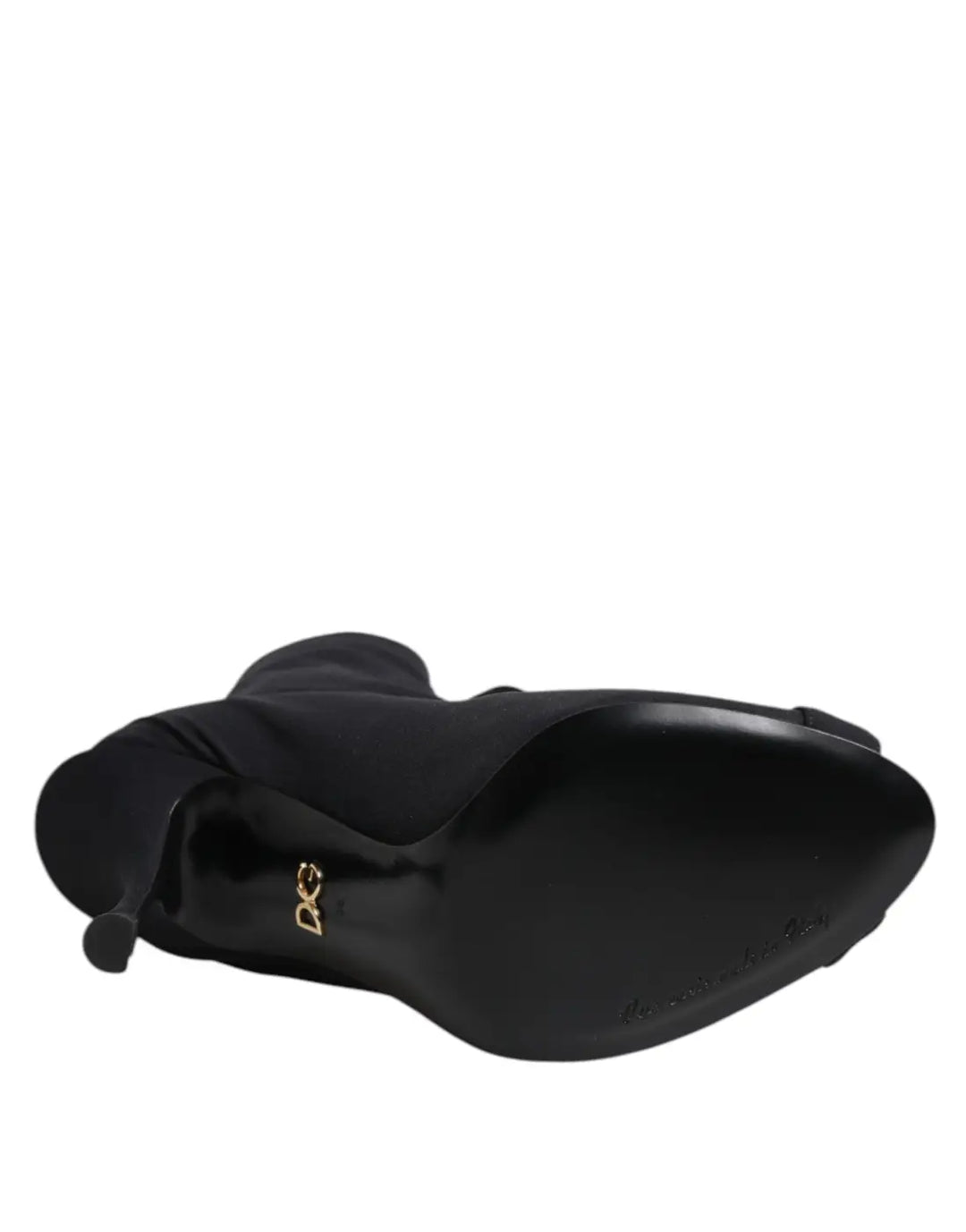 Dolce &amp; Gabbana Black Stiletto Heels Lace Up Boots Shoes