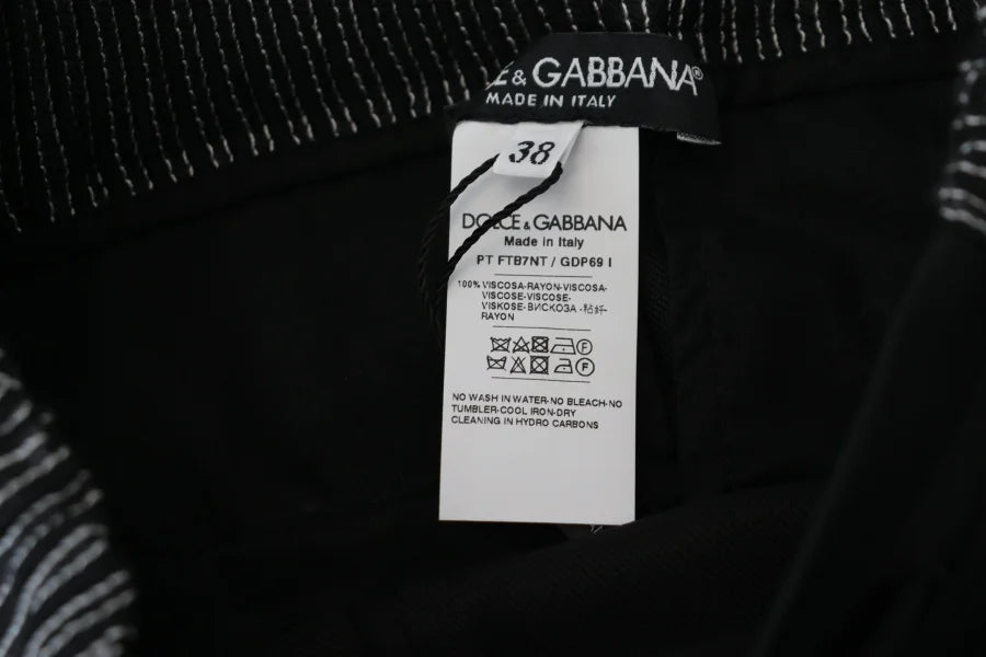 Dolce &amp; Gabbana Black Straight Fit Cotton Pants