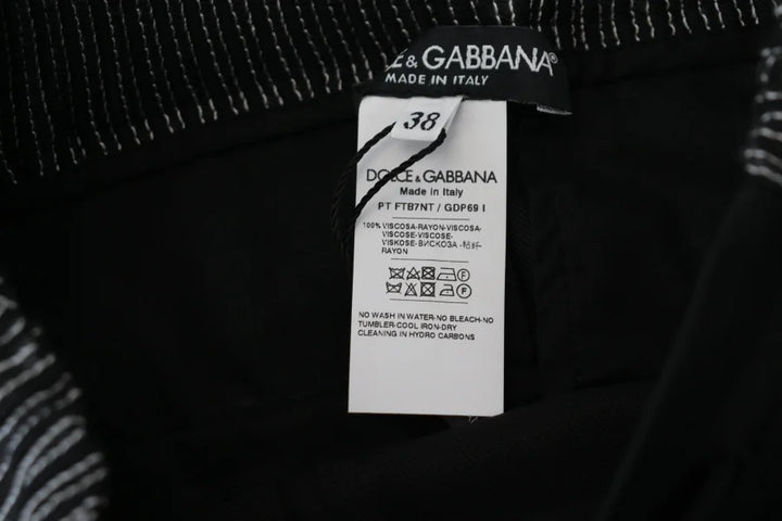 Dolce &amp; Gabbana Black Straight Fit Cotton Pants