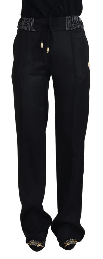 Dolce &amp; Gabbana Black Straight Fit Cotton Pants