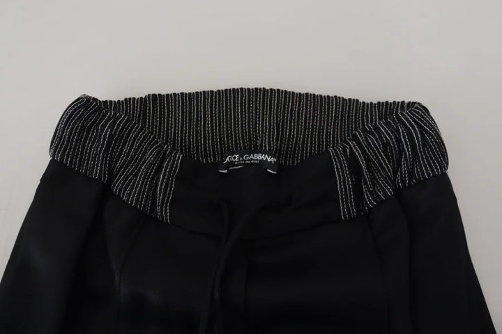 Dolce &amp; Gabbana Black Straight Fit Cotton Pants