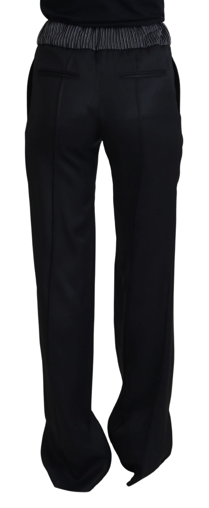 Dolce &amp; Gabbana Black Straight Fit Cotton Pants