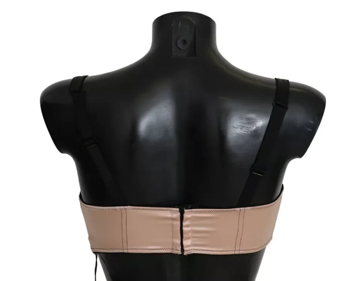 Dolce &amp; Gabbana Black Straps Pink Balconcino Bra