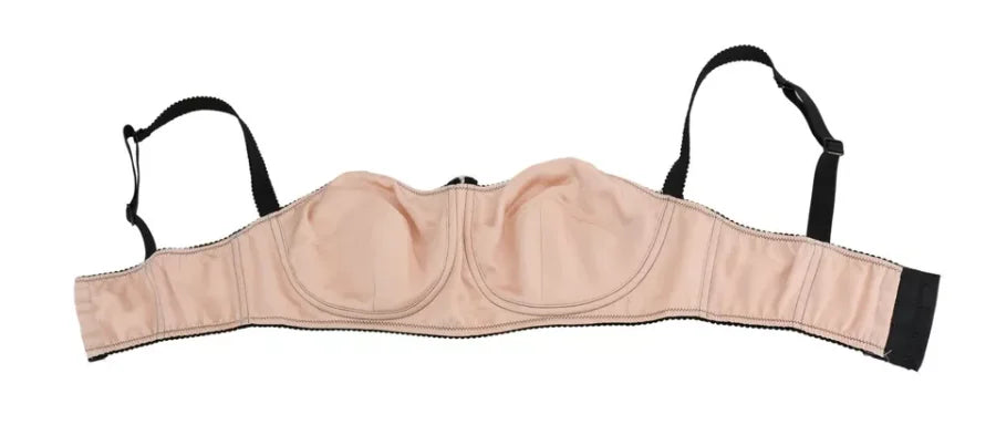 Dolce &amp; Gabbana Black Straps Pink Balconcino Bra